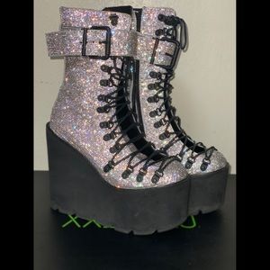 Club Exx Crystal Traitor Platform Boots